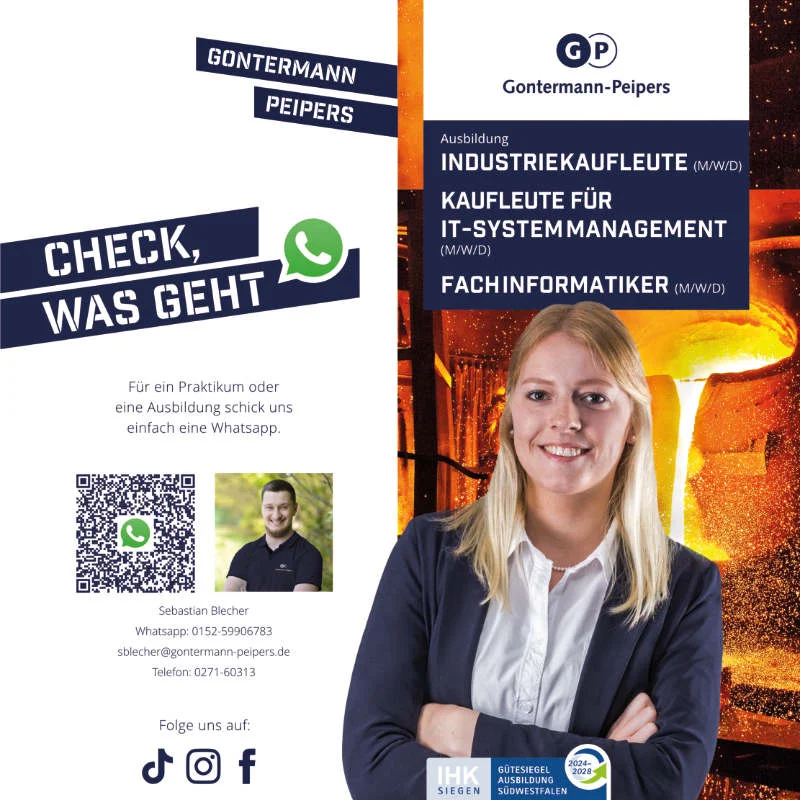 Ausbildung Siegen Gontermann-Peipers Titel Ausbildungsflyer Industriekaufleute